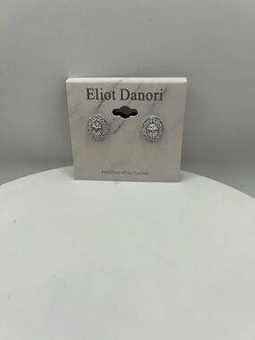 Eliot Danori Oval Crystal Halo Stud Earrings
